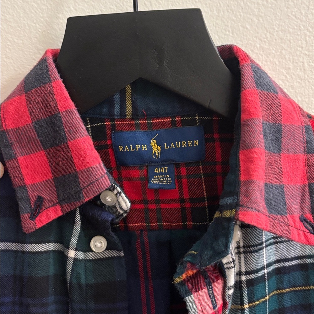 Ralph Lauren Kids Colorful Plaid Button-Down Shirt 4T - Picture 3 of 4